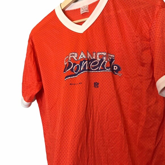 Vintage 70s Denver Broncos NFL Orange Power mesh don‎ alleson X large shirt - Picture 3 of 11